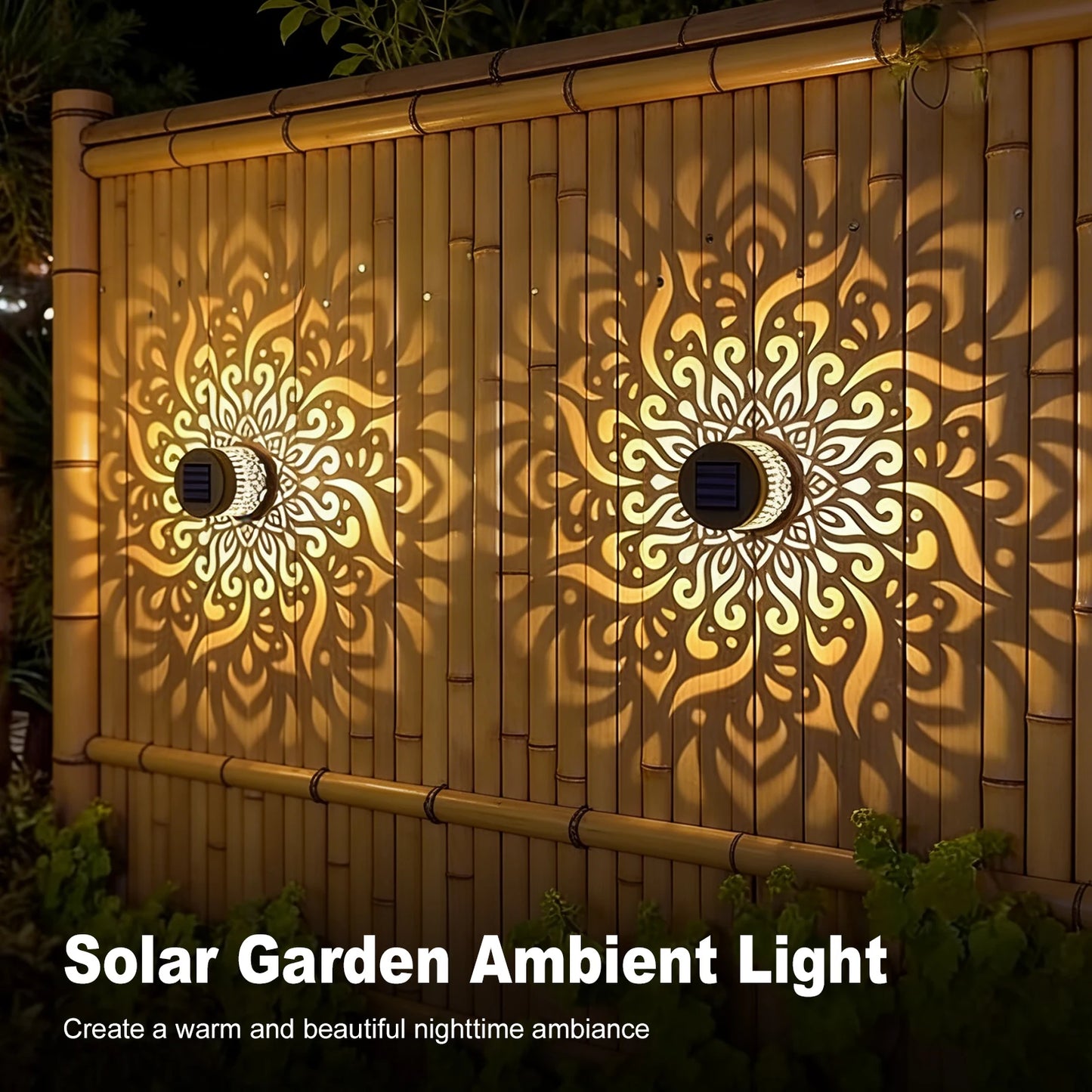 Solar Lights IP44 Waterproof Outdoor Wall Sconce Fence Lighting LED Spot Lens Deck Lights for Garden Patio Backyard