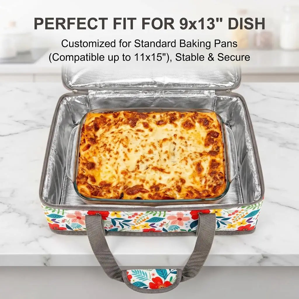 Insulated Casserole Carrier With Leakproof Lining For Food