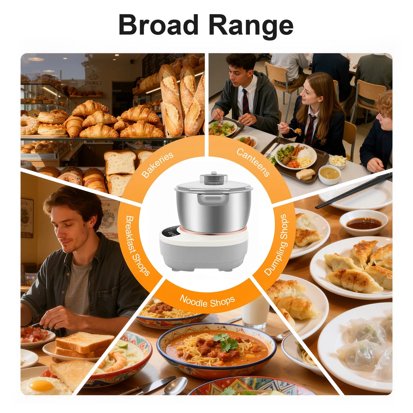 Electric Dough Maker with Ferment Function Dough Mixer Machine Flour Kneading Machine for Pizza Bread 200W 5L