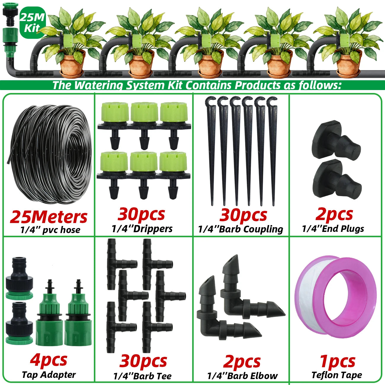 Adjustable Garden Drip Irrigation Kit Automatic Watering System