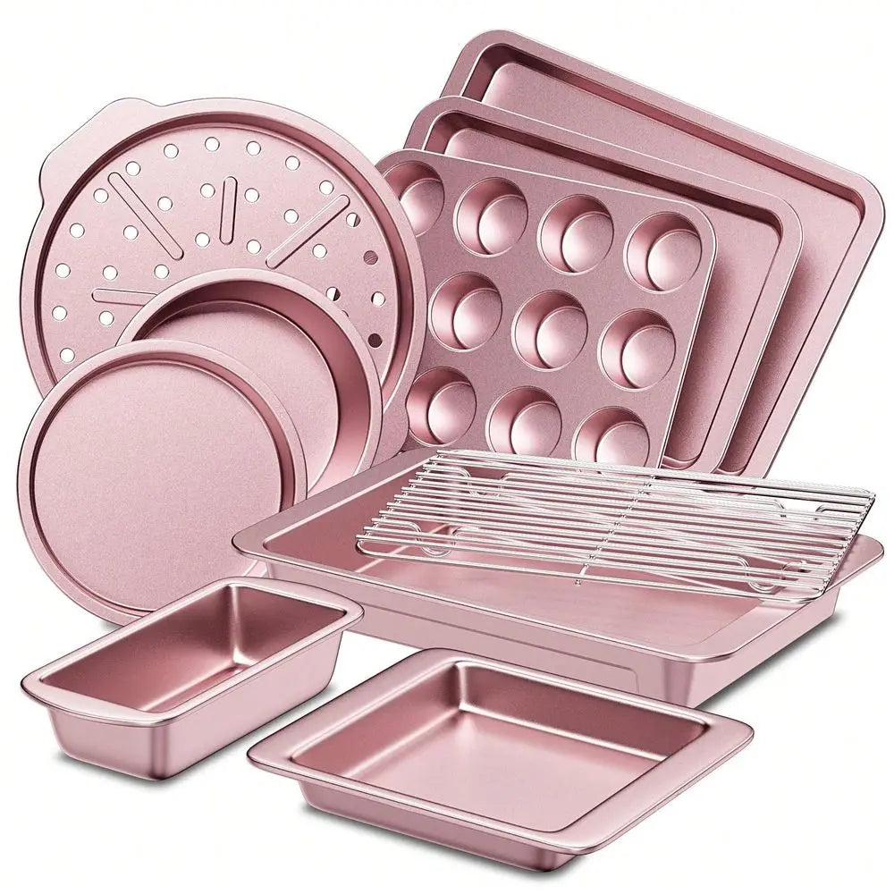 Nonstick Bakeware Set With Rack 10 Piece Cookie Sheet