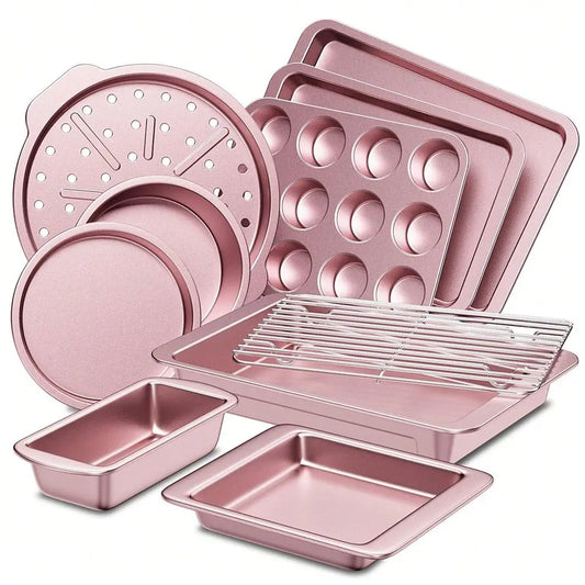 Nonstick Bakeware Set With Rack 10 Piece Cookie Sheet