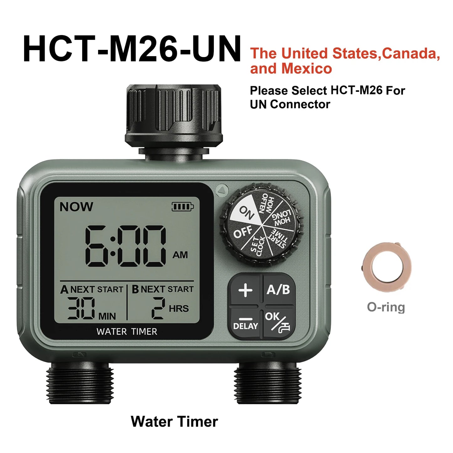 Eshico HCT-M26 2-Zone Garden Water Timer With Large LCD