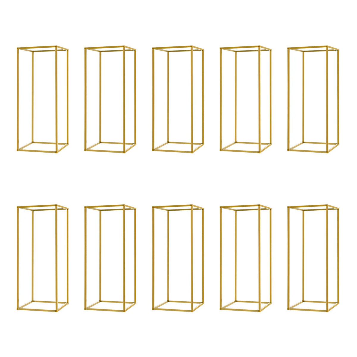 10Pcs Wedding Flower Stand Set 23.62"H Gold Metal Column Rack Wedding Party Prop Decor Balloon Display Holder Flower Vase Pillar
