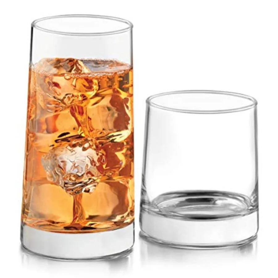 Classic Rocks And Tumbler Glass Set With Dishwasher Safe Glasses