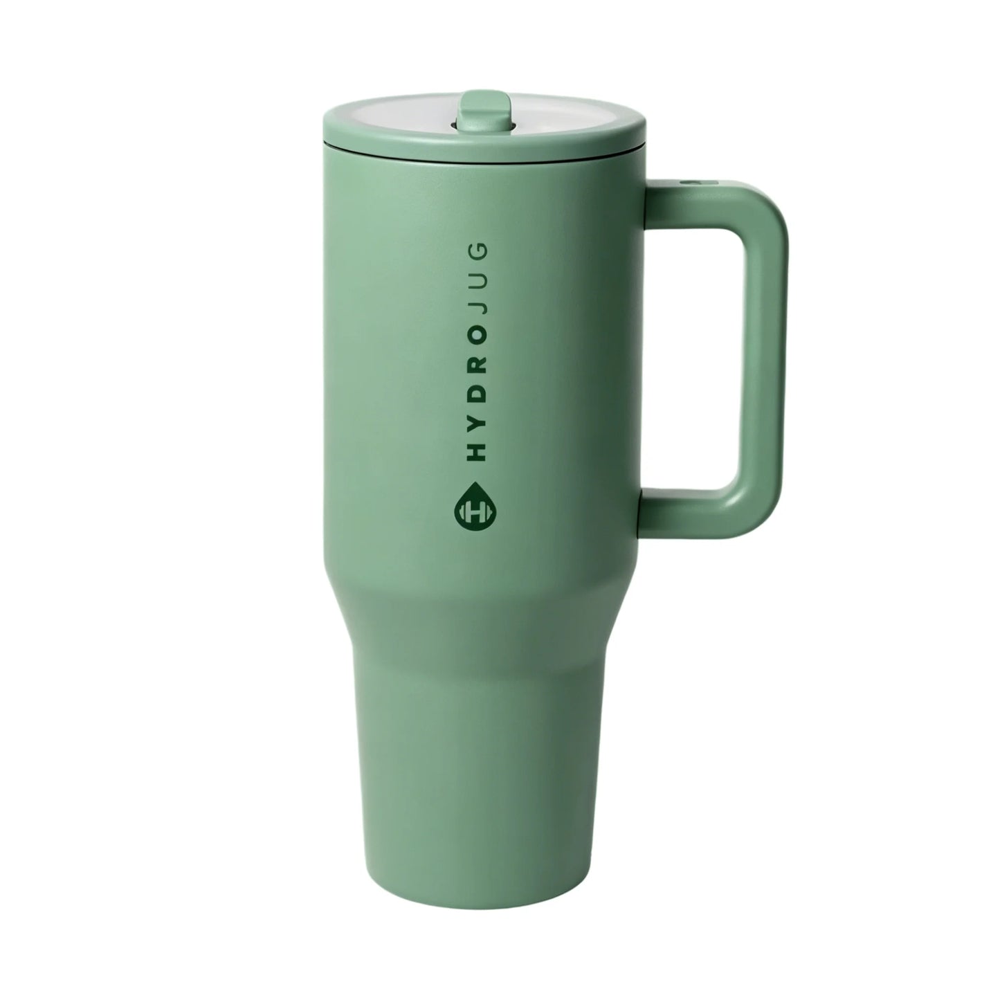 40oz Cream Insulated Stainless Steel Water Bottle | HYD Traveler Flip Straw Tumbler with Handle