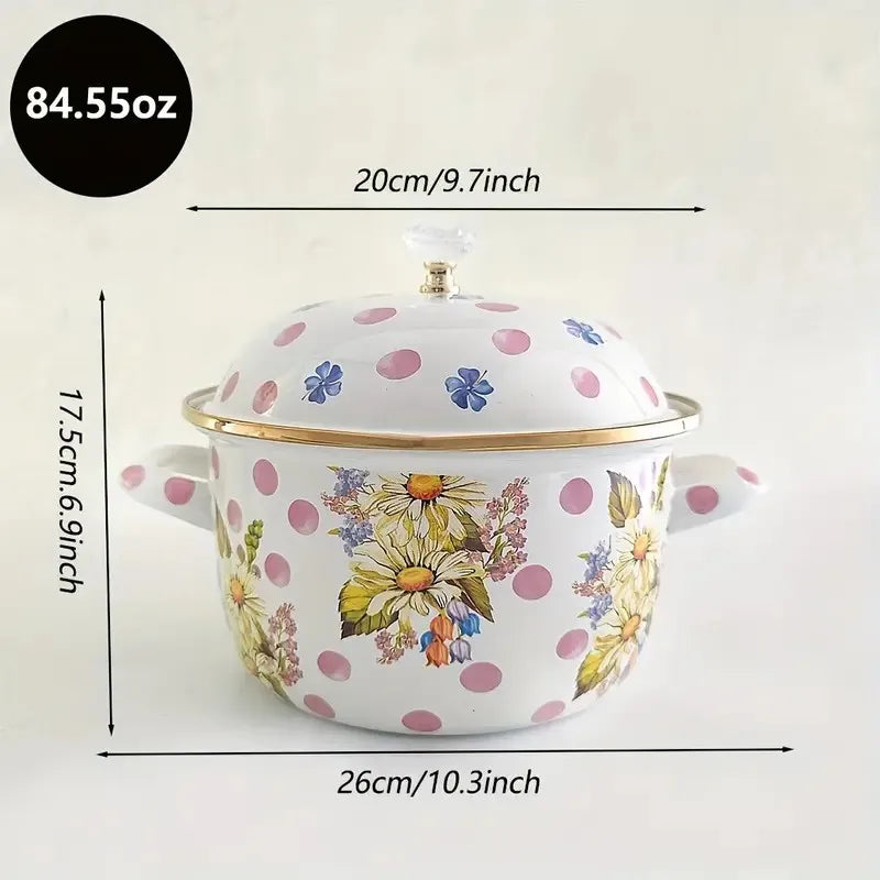 Enamel Pot With Lid For All Stovetops Durable Kitchenware