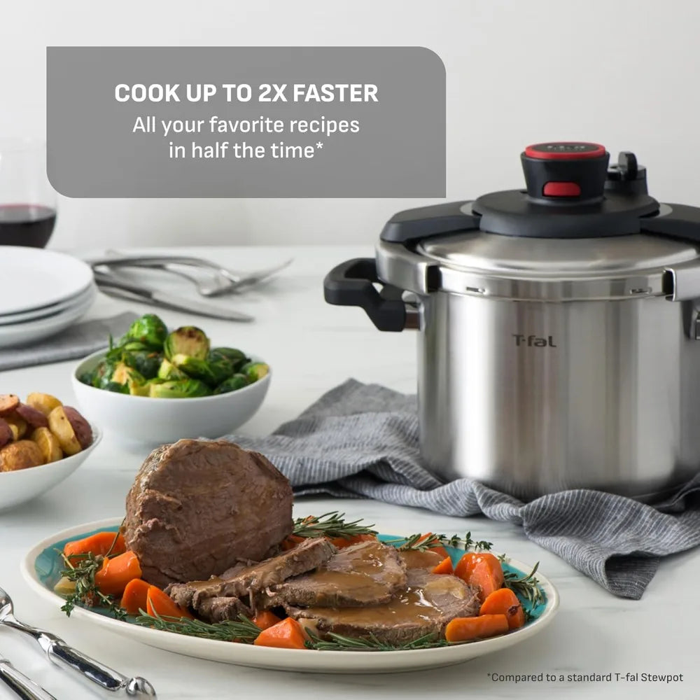 Stainless Steel Pressure Cooker Induction Compatible Secure Locking