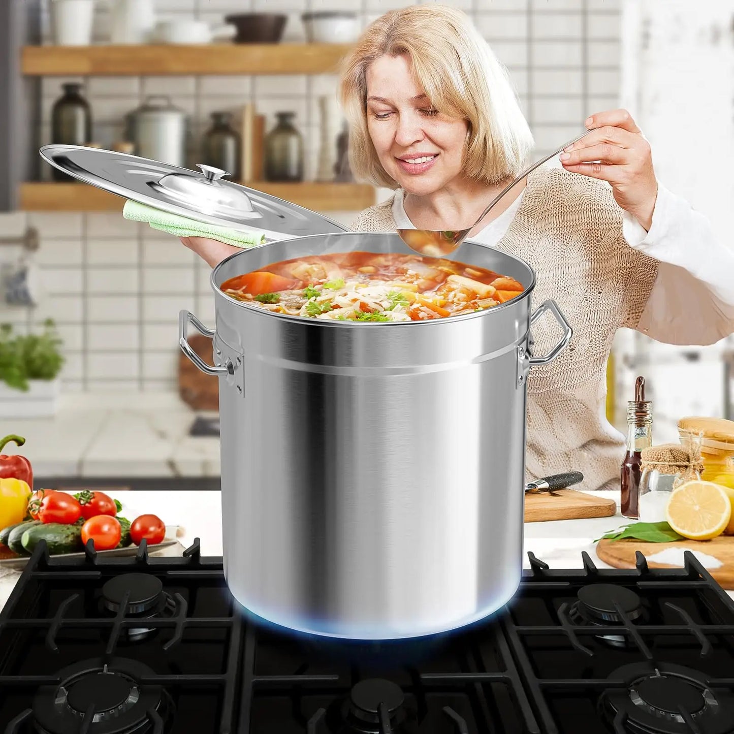JETTING Stainless Steel Seafood Boil Pot With Lid And Strainer