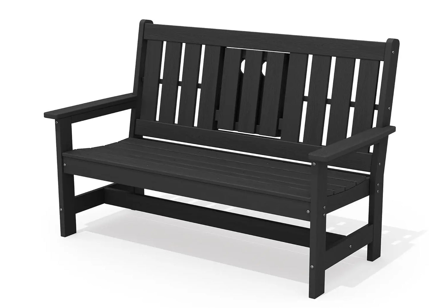 Outdoor Bench With Cup Holder and High Backrest All Weather