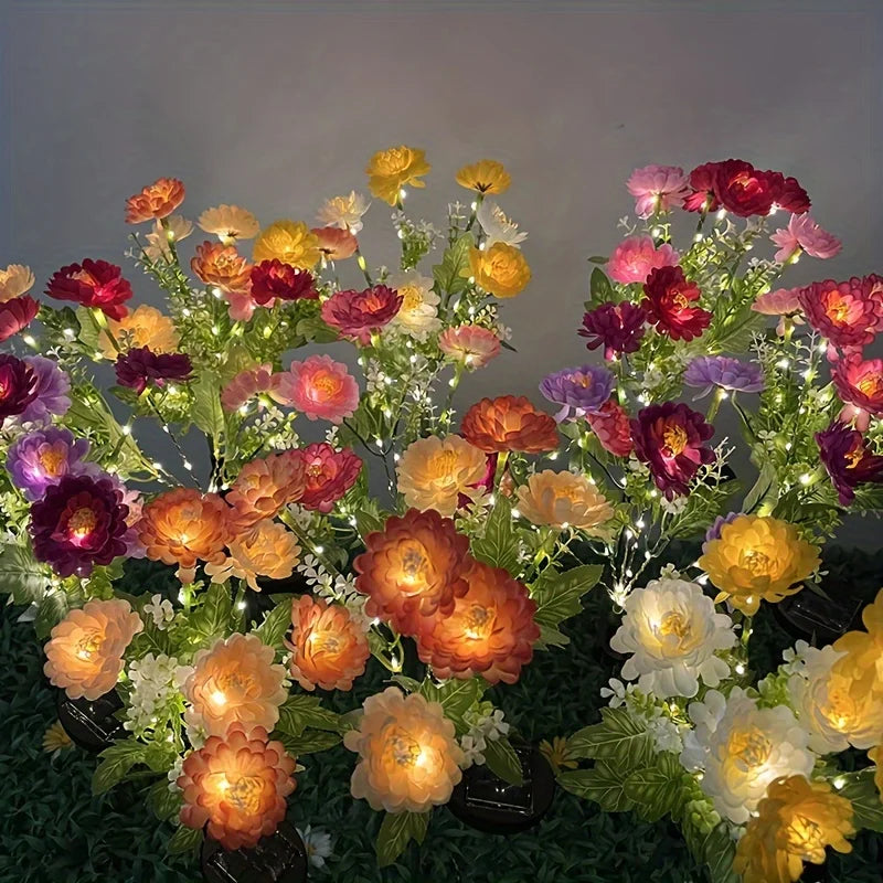 5pcs Solar Garden Lights | Simulated Snow Lotus That Emits Light, Outdoor Waterproof Flower Lights, Suitable For Decorating Lawns, Gardens, Paths, Courtyards | Warm And Romantic Holiday Gifts, Ideal For Father'S Day, 4Th Of J