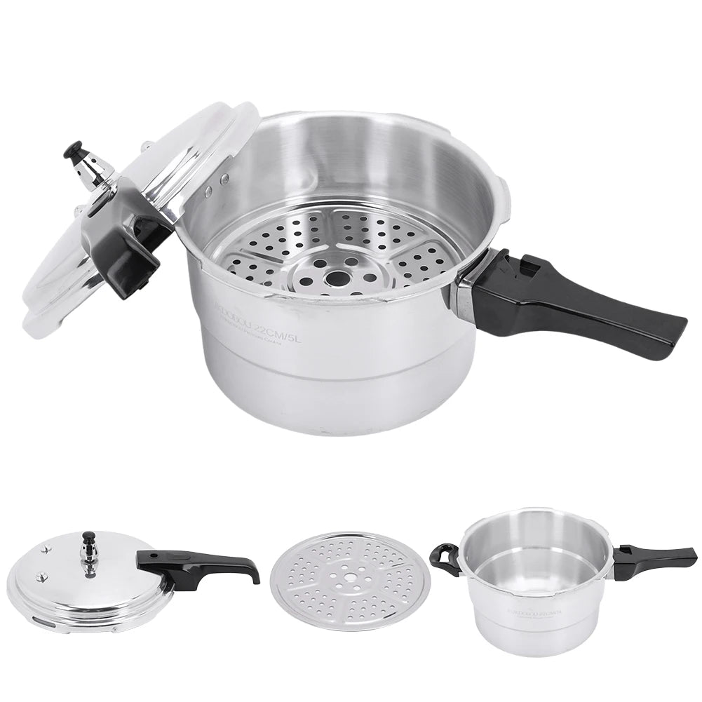 Aluminum Pressure Cooker with Steaming Plate Aluminum Alloy Pressure Cooker Small Pressure Cooker for Gas Stove Induction Cooker