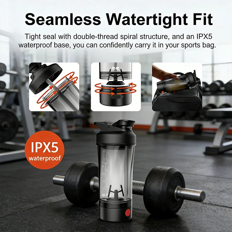 Electric Protein Shaker Bottle With Self Stirring Type C Interface