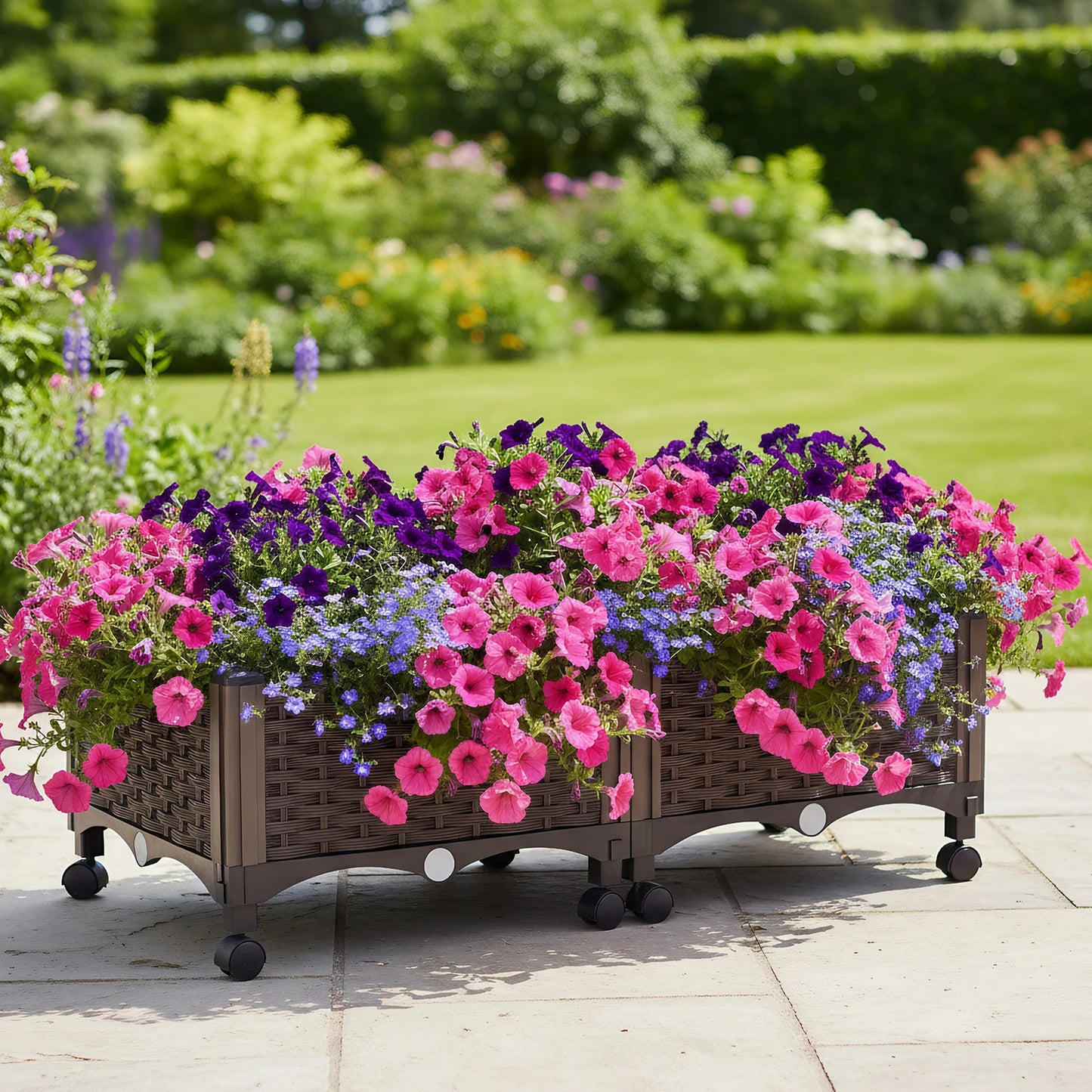Elevated Garden Box With Drainage Plug For Outdoor Planter Beds