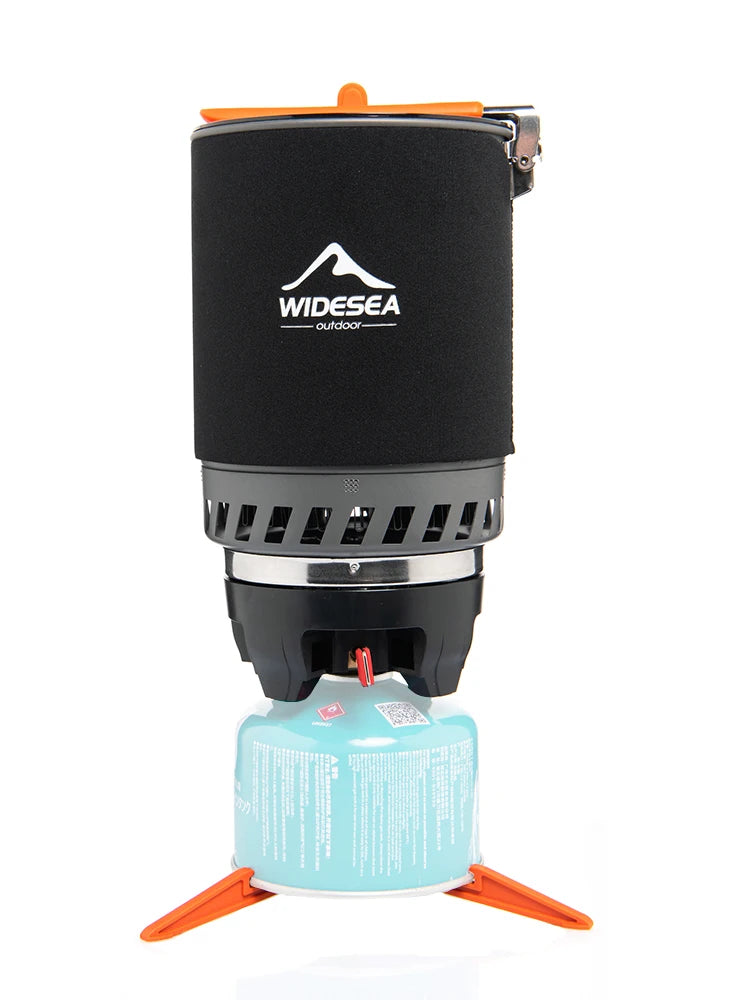 Widesea Camping Cooking System With Heat Exchanger Gas Burner
