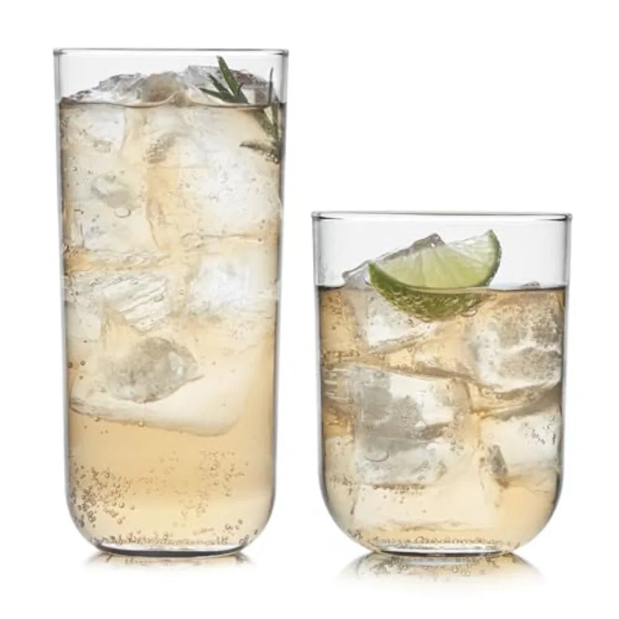 Classic Rocks And Tumbler Glass Set With Dishwasher Safe Glasses
