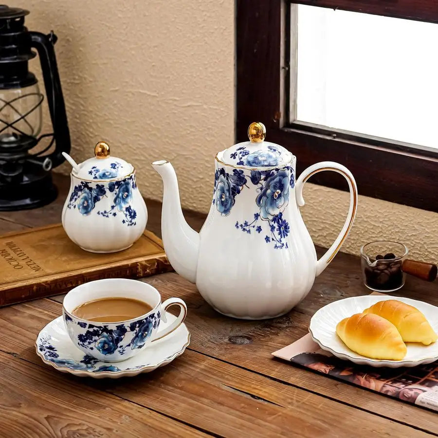 Floral Tea Cup and Saucer Set of Four