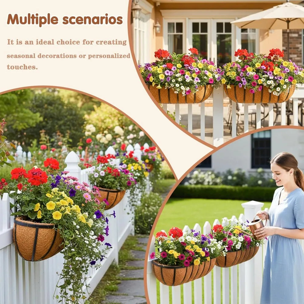 Metal Railing Planter Boxes With Coco Liners For Decks Fences Balconies