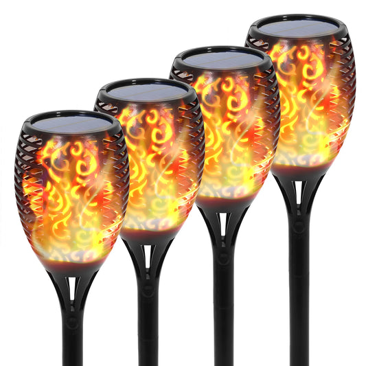 Solar Torch Lights Outdoor Waterproof Pathway Landscape Lighting Set