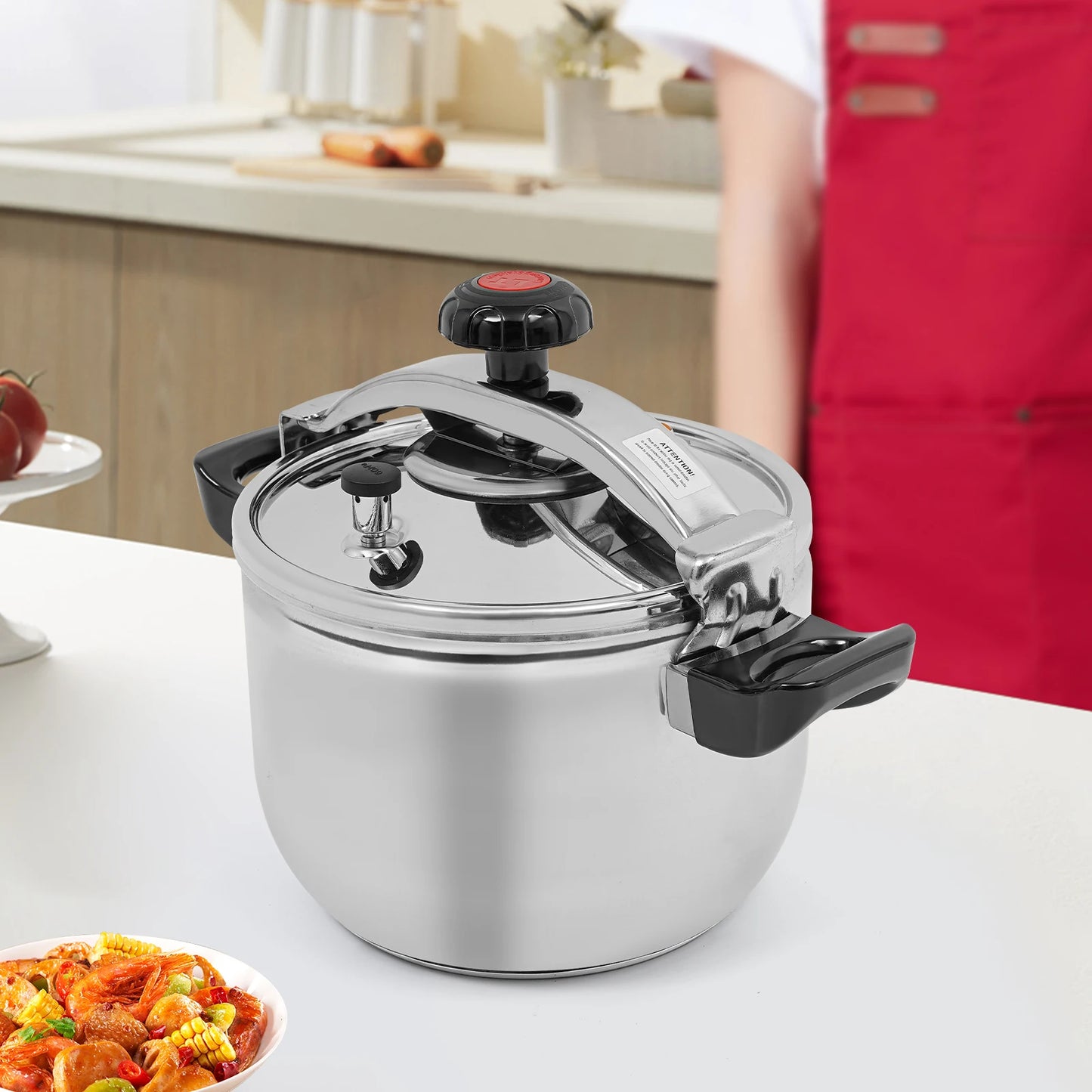 Bymaocar Stainless Steel Pressure Cooker 60KPa Large Capacity Pot
