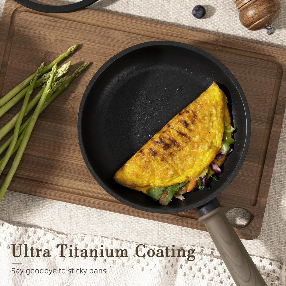 19 Piece Nonstick Pots And Pans Set Titanium Induction Cookware
