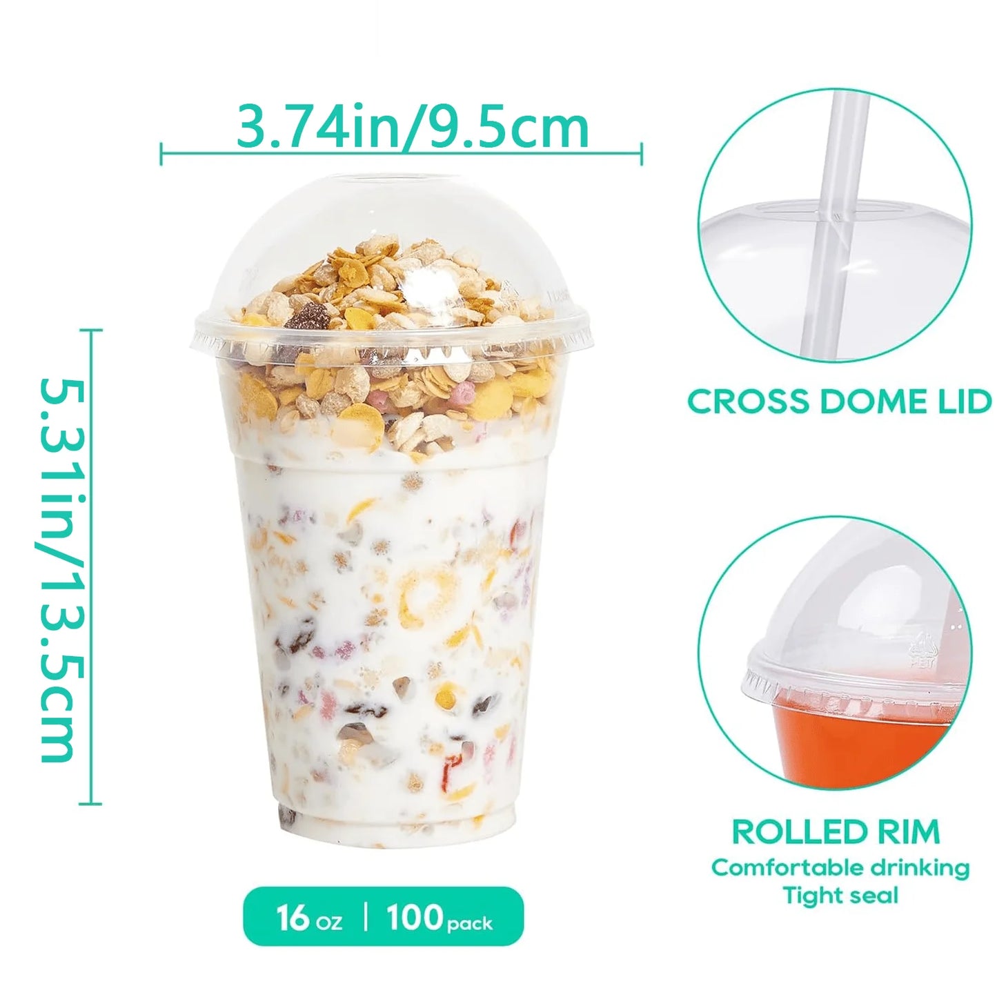 Plastic Disposable Togo Cups With Dome Lids BPA Free