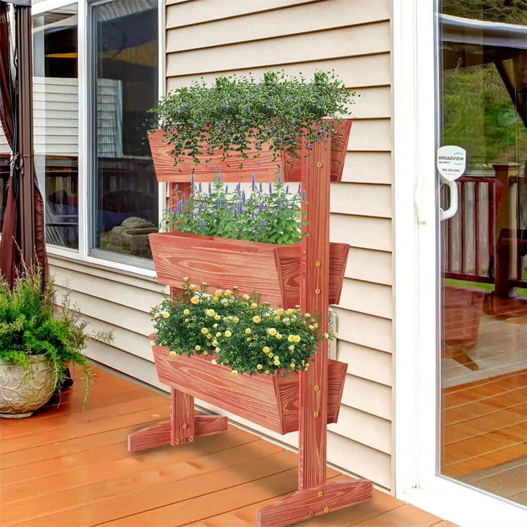 Wisfor 3 Tier Raised Garden Bed Wooden Planter Grow Box