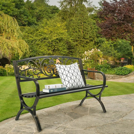 Unbranded Cast Iron 2 Person Patio Bench For Outdoor Use