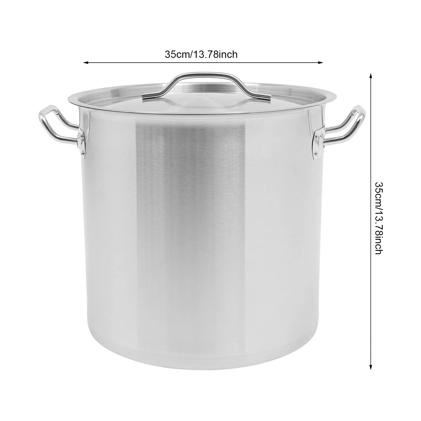 Stainless Steel Stock Pot With Lid For Family And Commercial Use