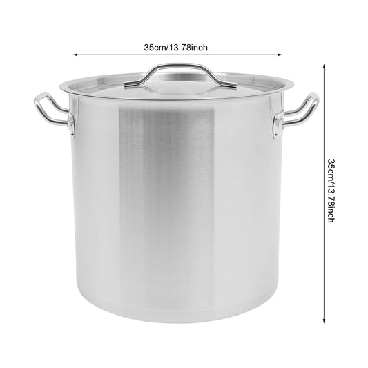Stainless Steel Stock Pot With Lid For Family And Commercial Use