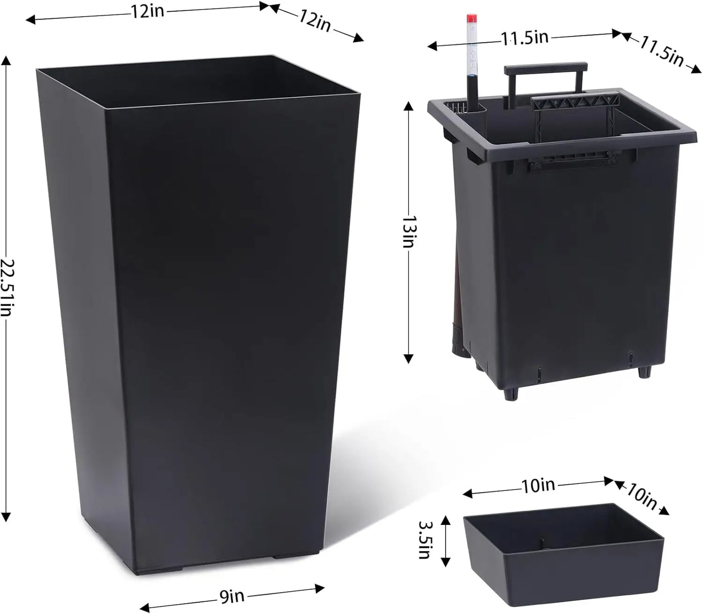 HobbyLane Indoor Outdoor Tall Planter With Shelf Insert