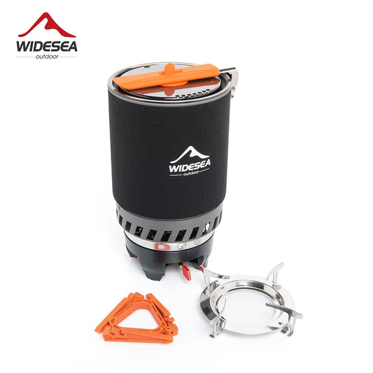 Widesea Camping Cooking System With Heat Exchanger Gas Burner