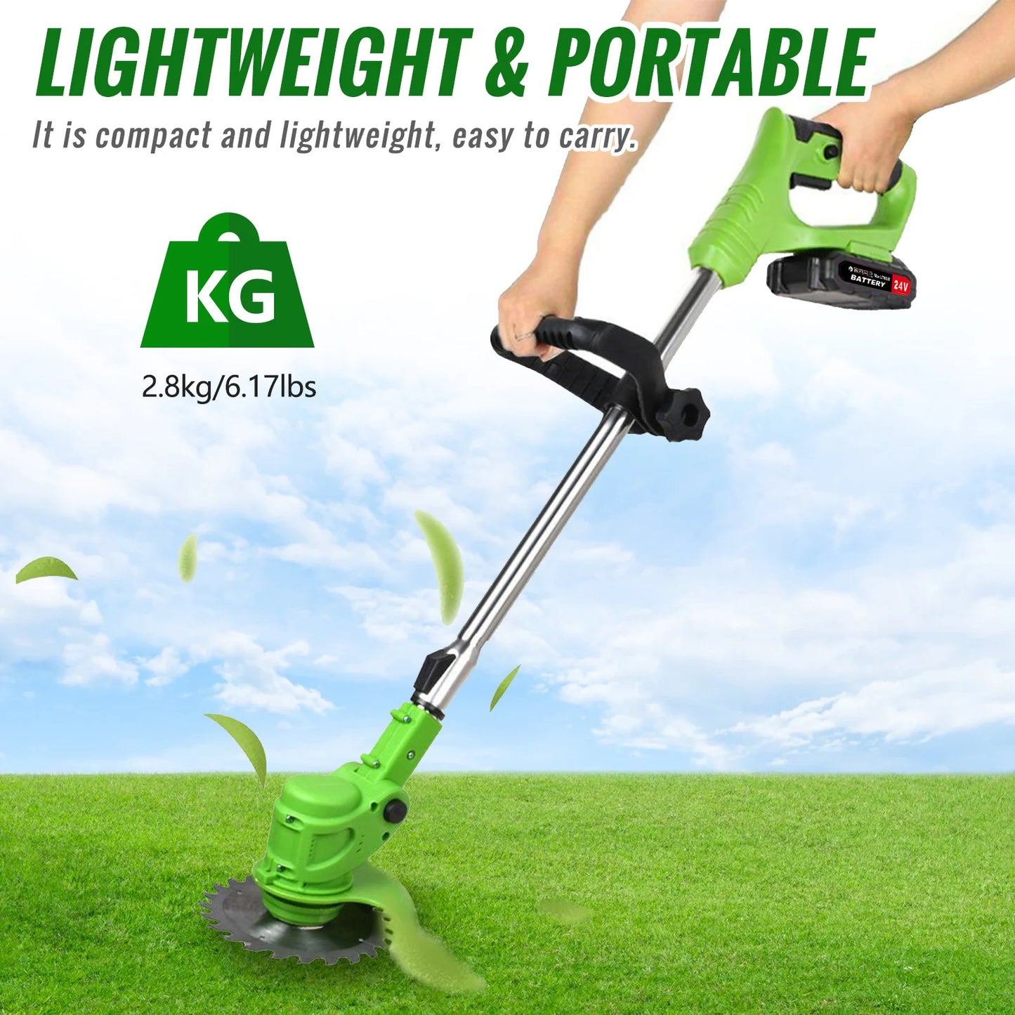 Weed Trimmer Cordless 2 In 1 Electric Lawn String Cutter