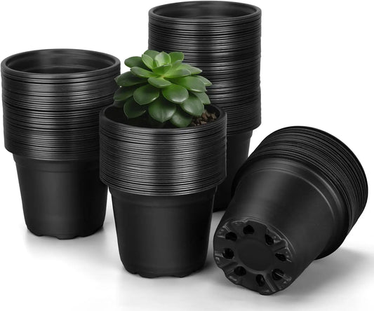 110-Pack Plastic Nursery Pots With Drainage Holes For Seedlings Herbs Cuttings