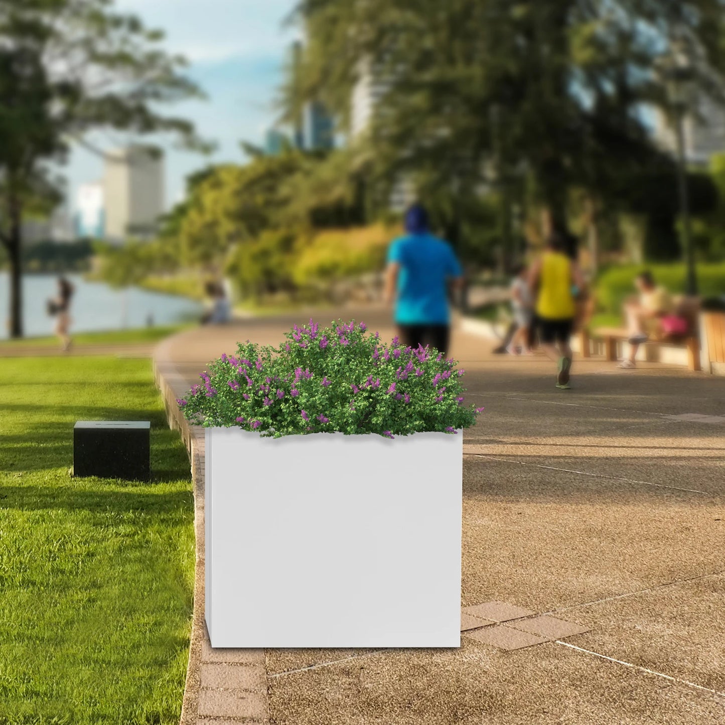 Bymaocar Garden Planter Box Steel Square Raised Bed Outdoor Decor