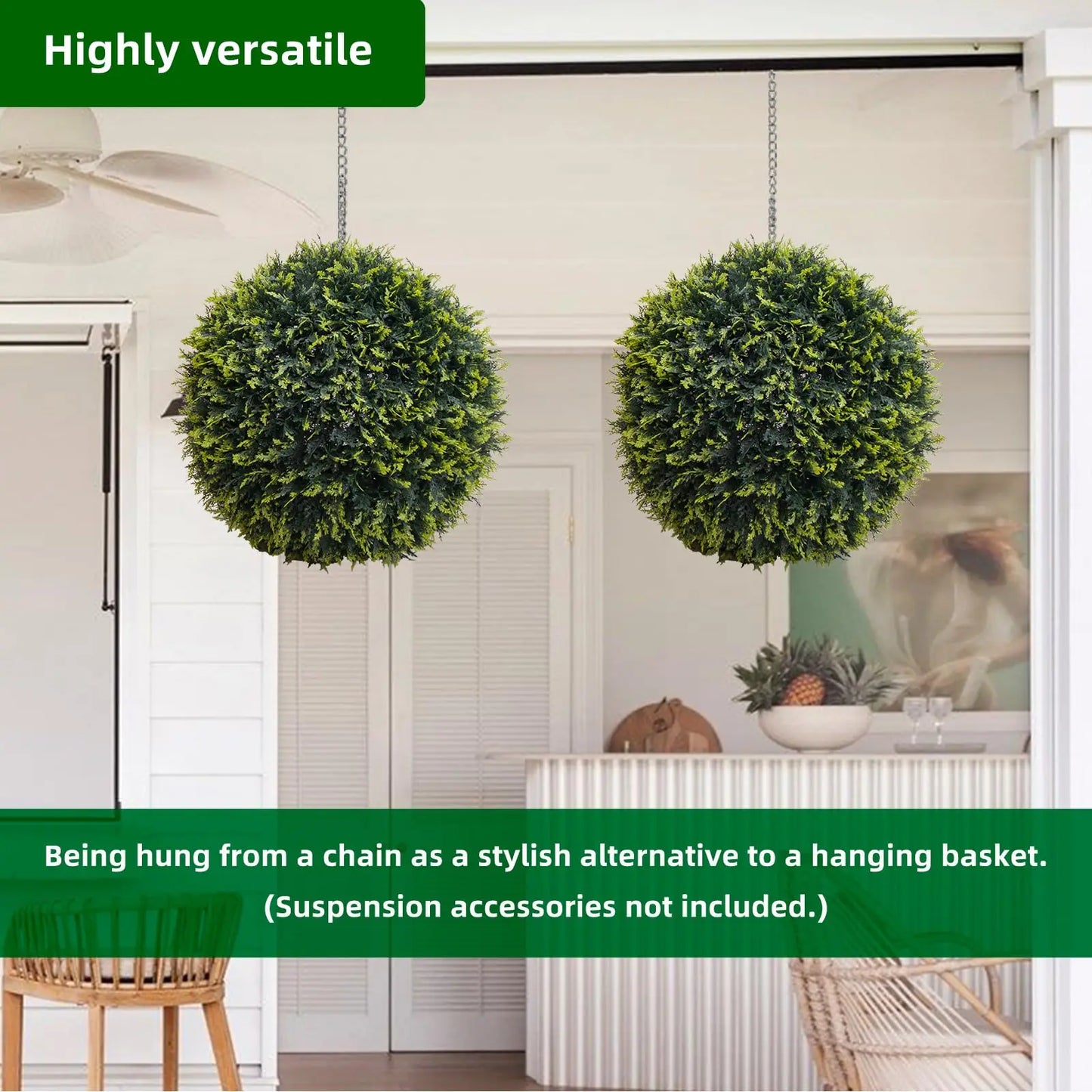 StudysetCN Artificial Outdoor Topiary Balls Set Of 2