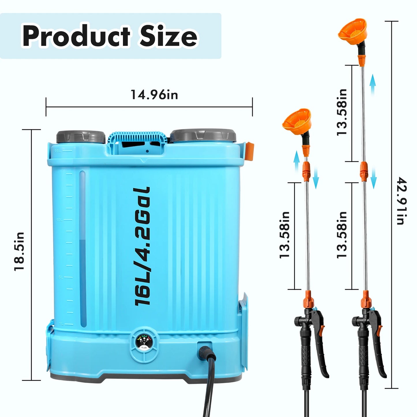 16L/20L Agricultural Electric Garden Backpack Sprayer Rechargeable High Powerful Motor Pesticide Sprayer Garden Irrigation Sprayer