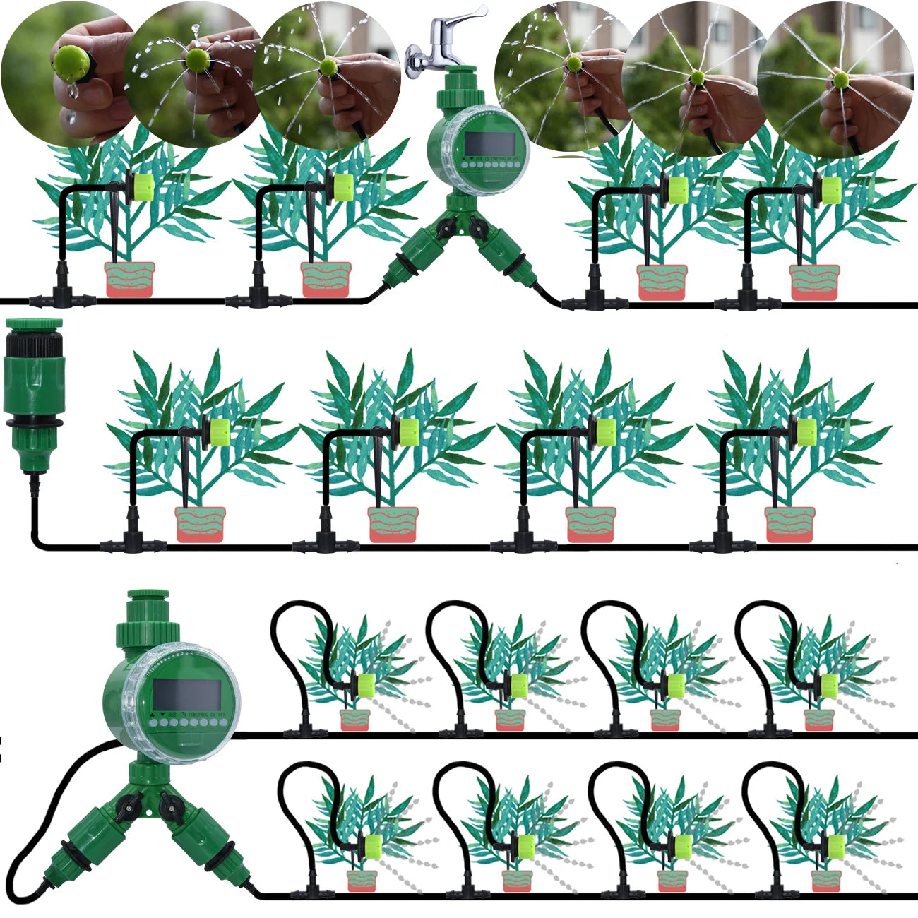 Adjustable Garden Drip Irrigation Kit Automatic Watering System