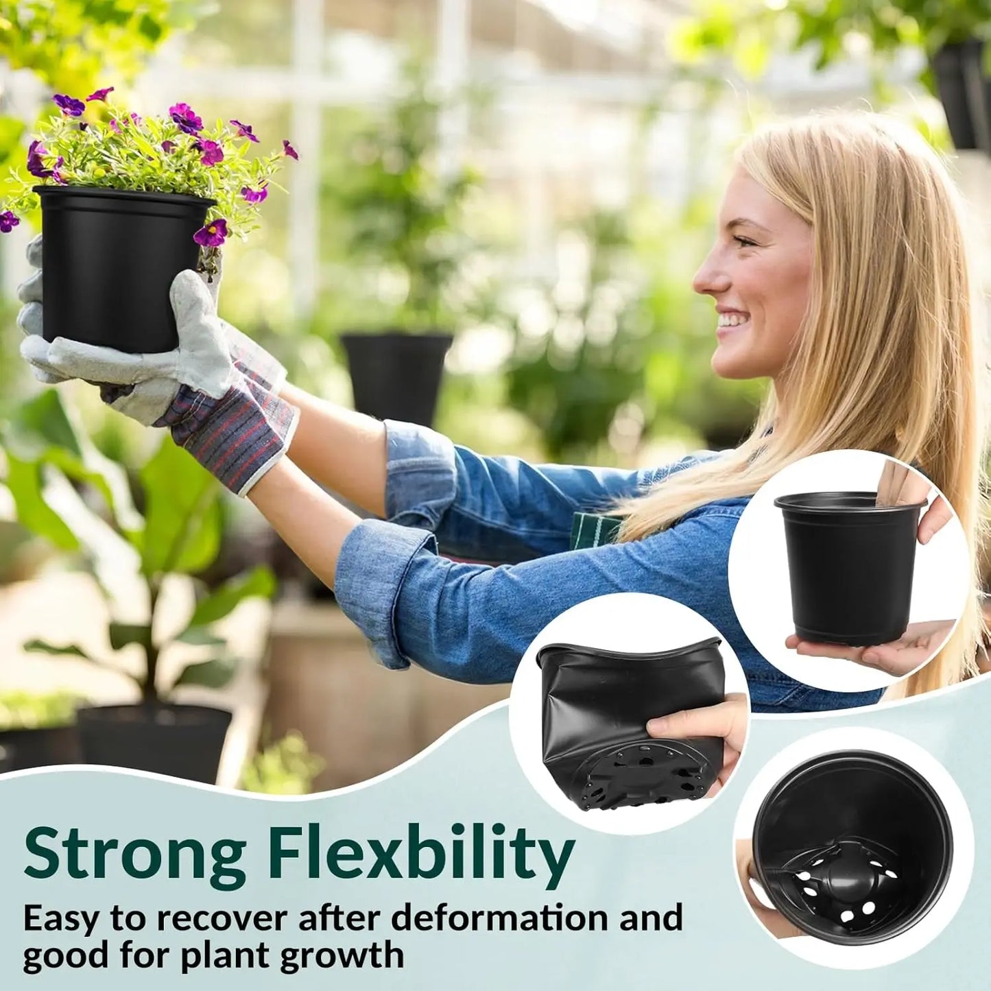 110-Pack Plastic Nursery Pots With Drainage Holes For Seedlings Herbs Cuttings
