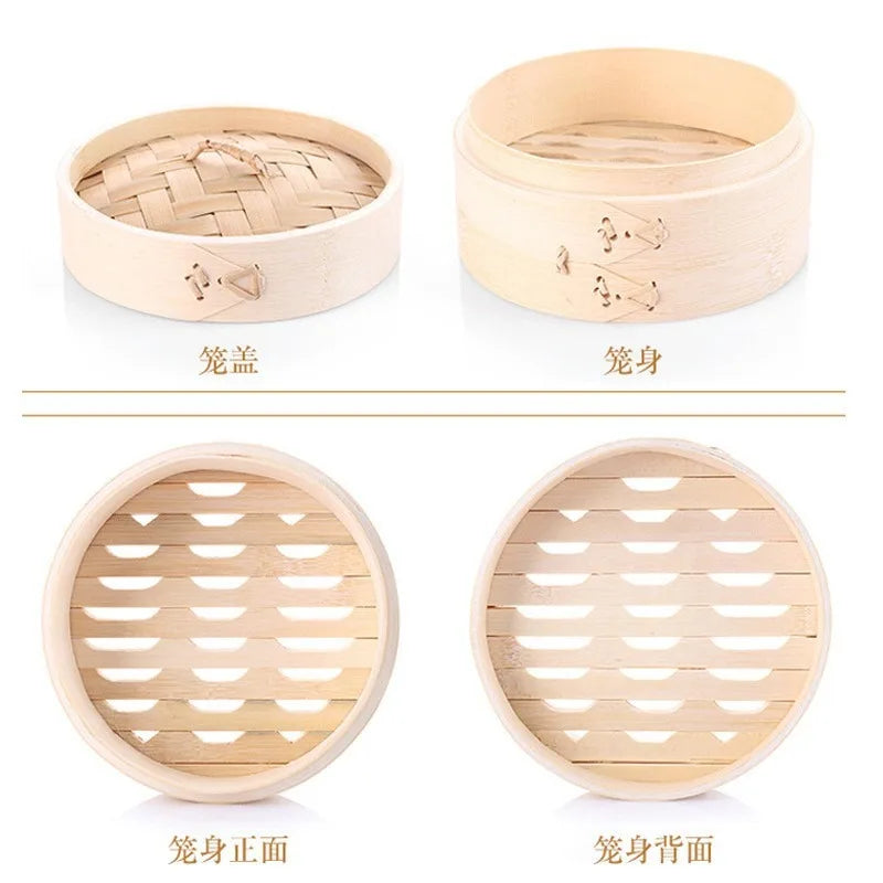 Bamboo Steamer With Lid For Dumplings And Steam Pot