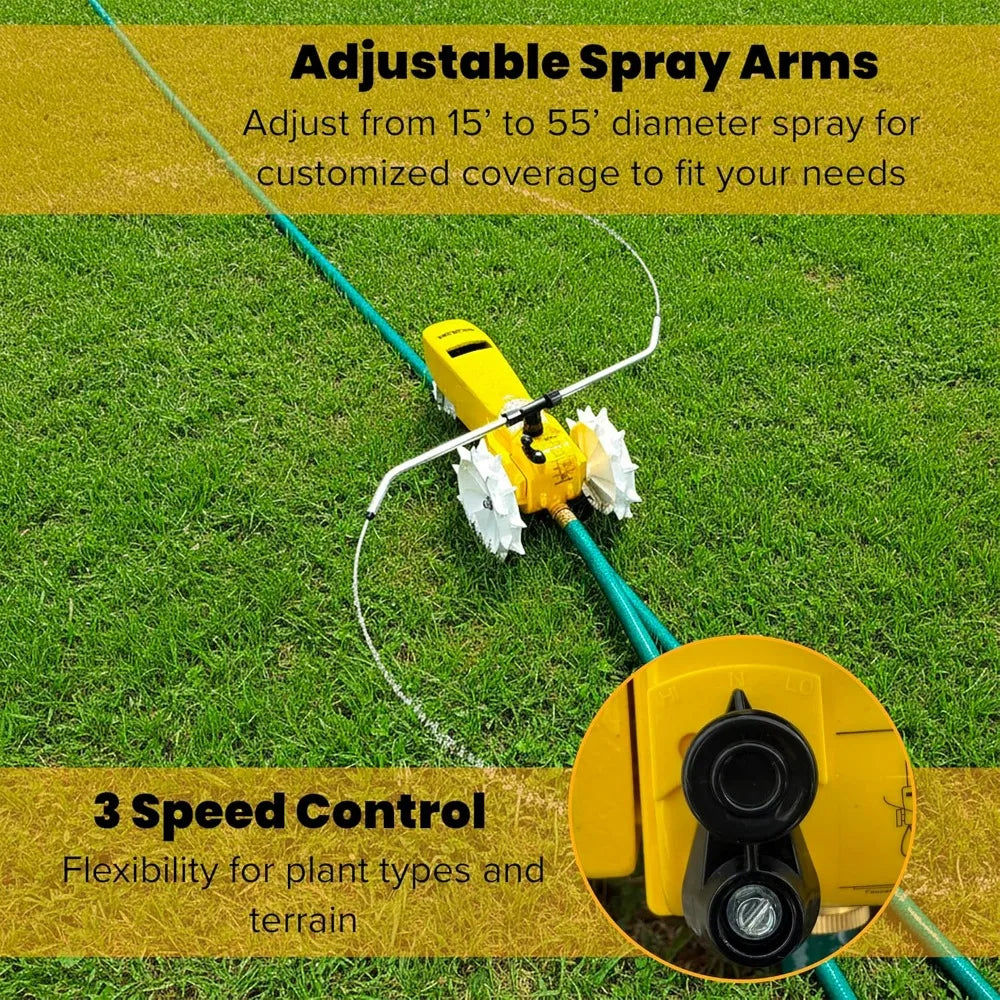 Nelson Rain Train 13,500 Square Feet Cast Iron Outdoor Lawn Traveling Water Sprinkler for Yard, and Garden, with Auto Shut Off,