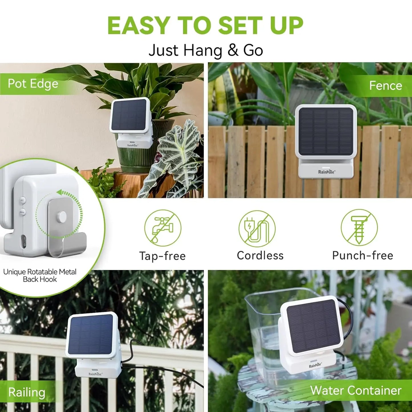 Smart WiFi Solar Auto Plant Watering System For Outdoor Plants