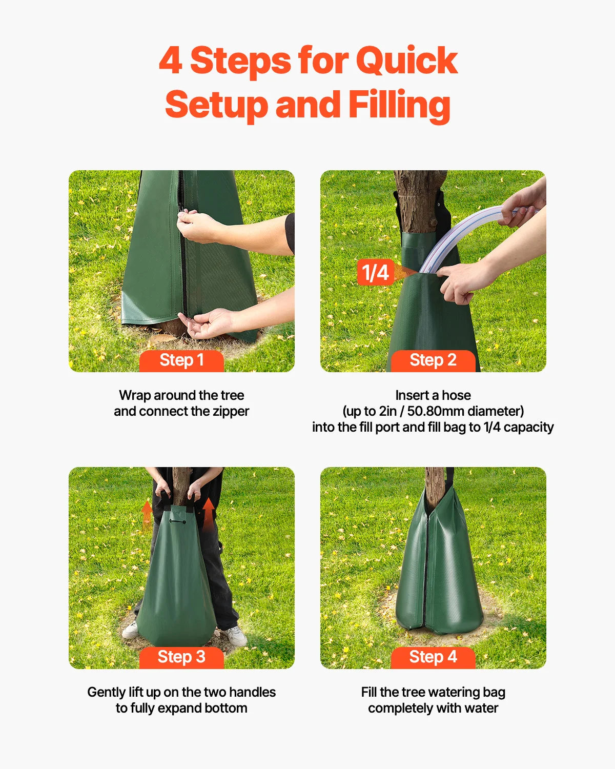 VEVOR Tree Watering Bag Refillable Tree Drip Irrigation Bags with Zipper Durable Tree Watering System for Deep Root Targeting