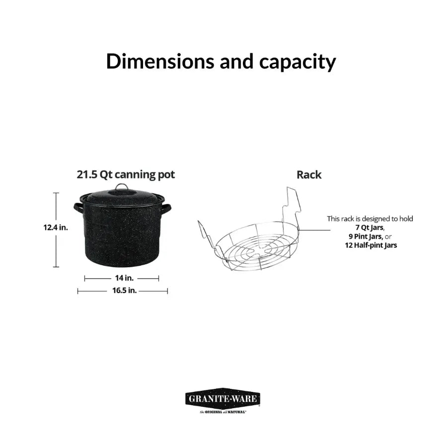 Granite Ware Water Bath Canner With Rack Enamel Canning Pot