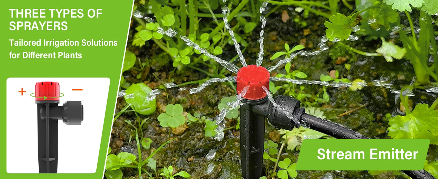 Drip Irrigation Kit for Garden Plants With Hose And Emitters