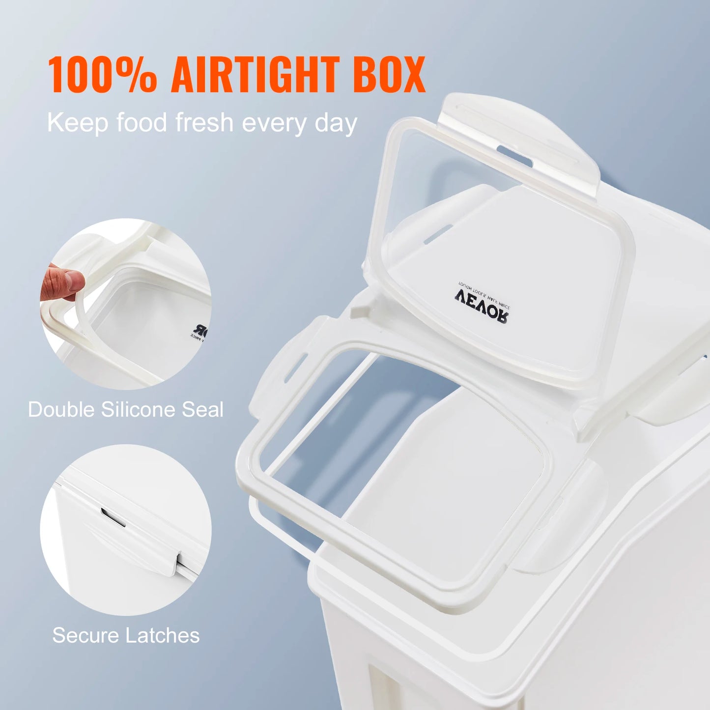 SucceBuy Ingredient Storage Bin With Airtight Lid And Measuring Cups