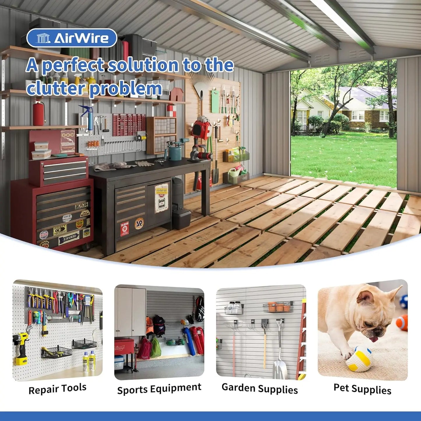 Metal Storage Shed With Lockable Doors For Backyard