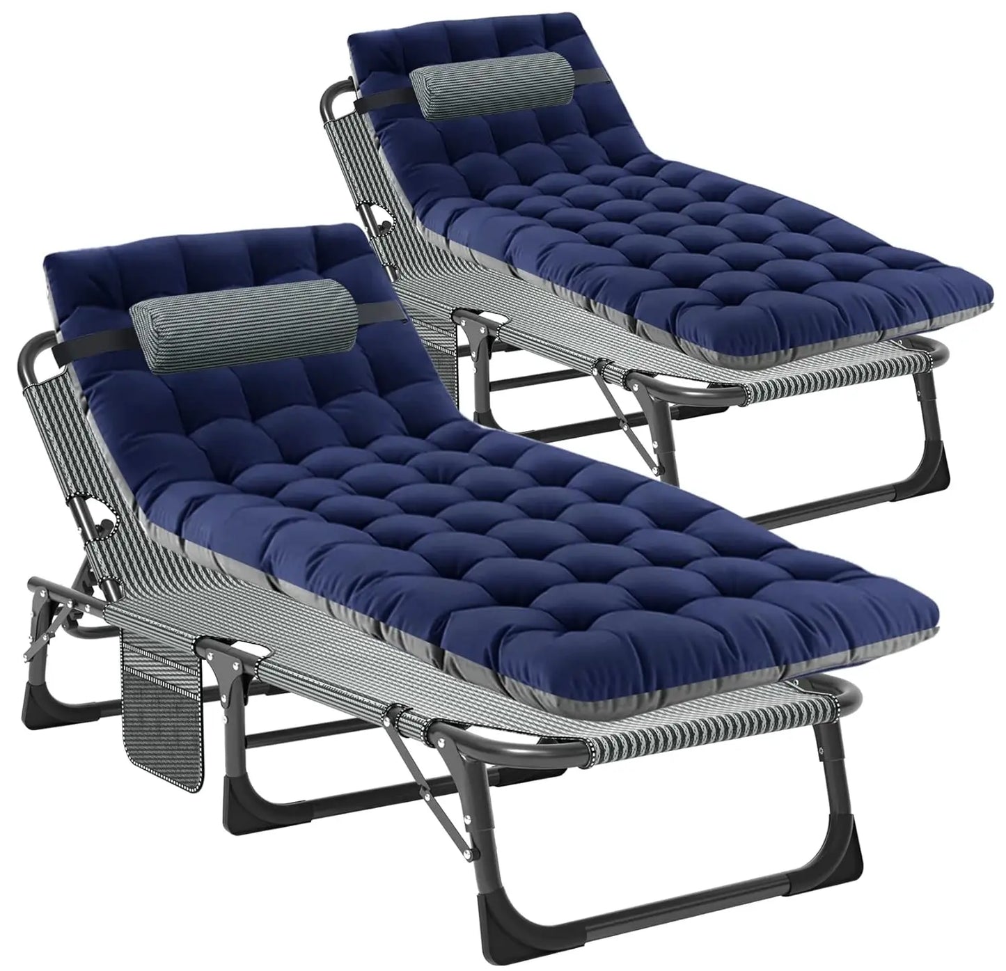 Tanning Chair Heavy Duty Folding Beach Lounger Chaise Outdoor