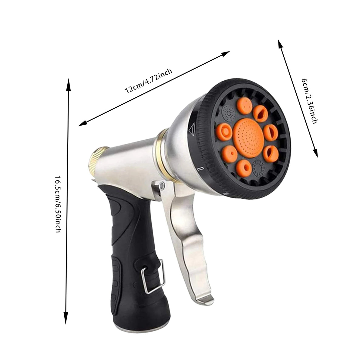 Outdoor Garden Watering Tool, 9 Mode Hose Nozzle, Zinc Alloy Anti-rust Nozzle, Nozzle for Lawn Irrigation & Plant Watering
