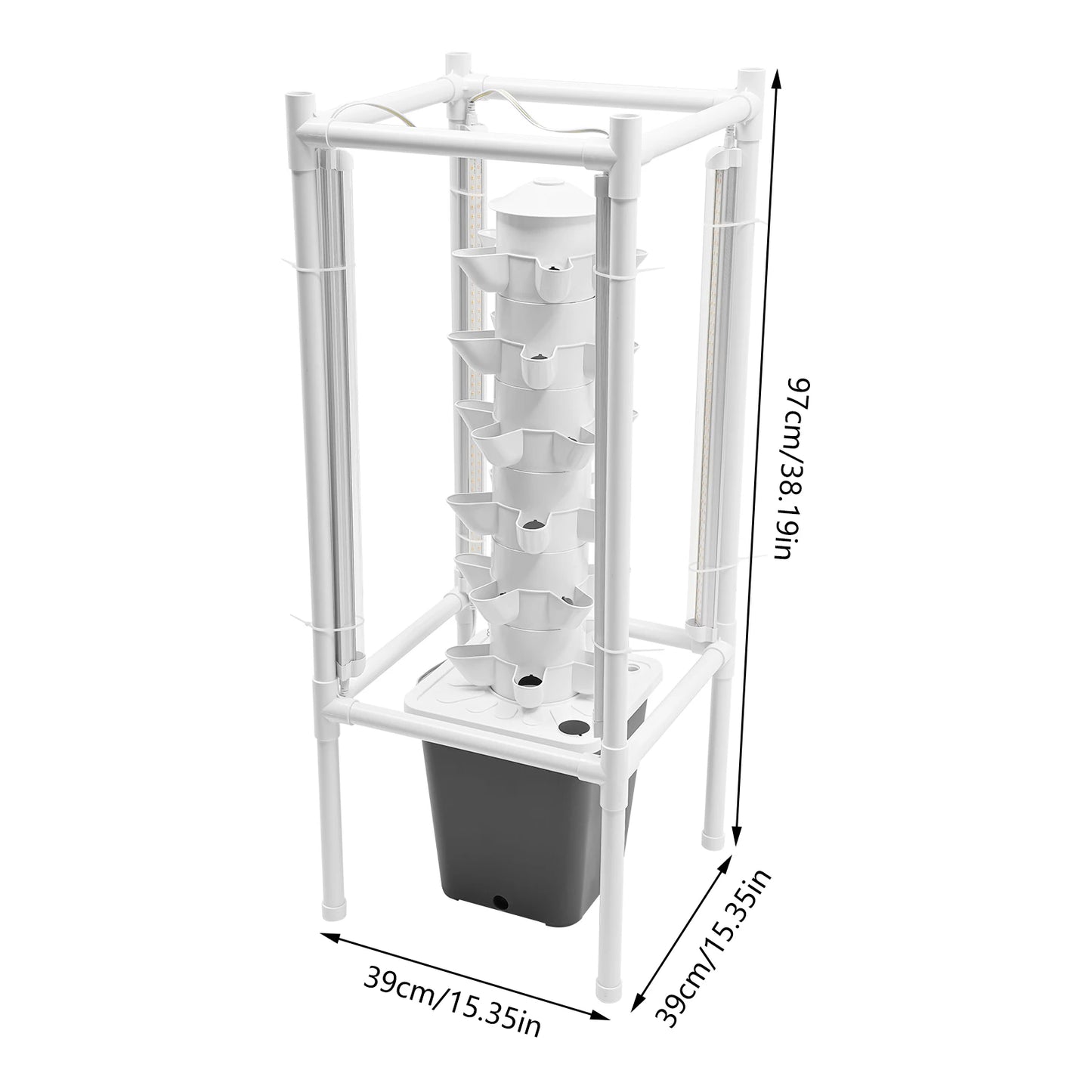 Hydroponics Vertical Growing Kit With Six Tiers And Thirty Holes